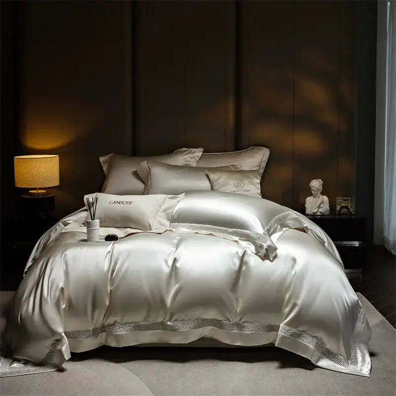 White Silver Luxury Bedding
