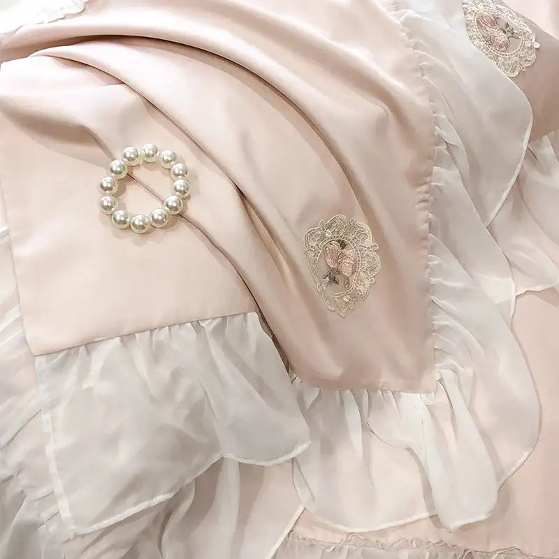Pink Lace Cotton Bedding