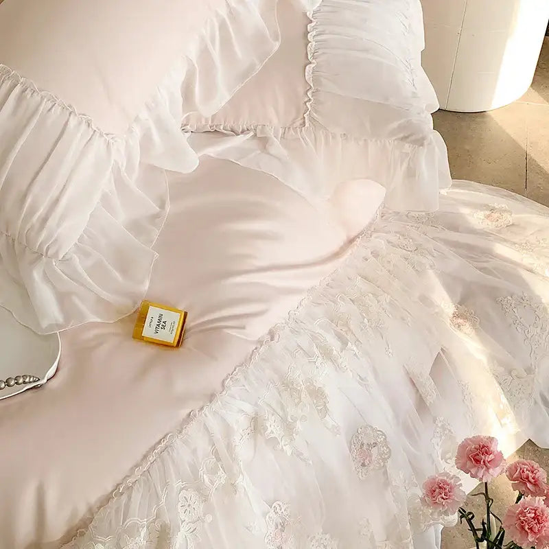 Pink Lace Cotton Bedding