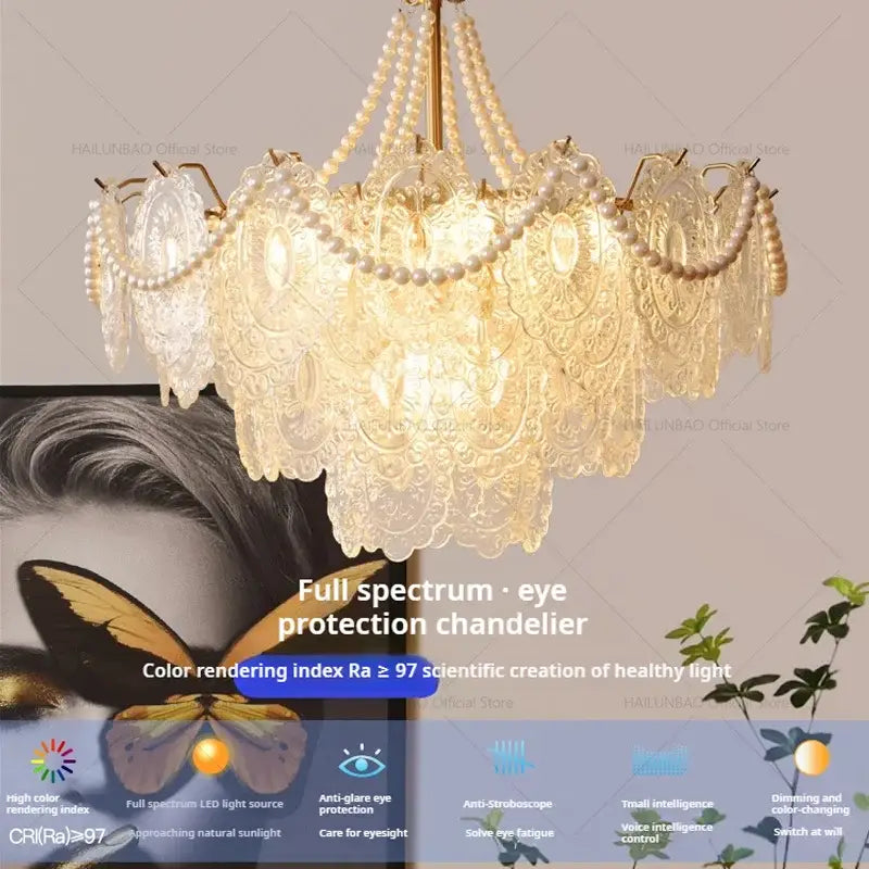 Cream Crystal Chandelier