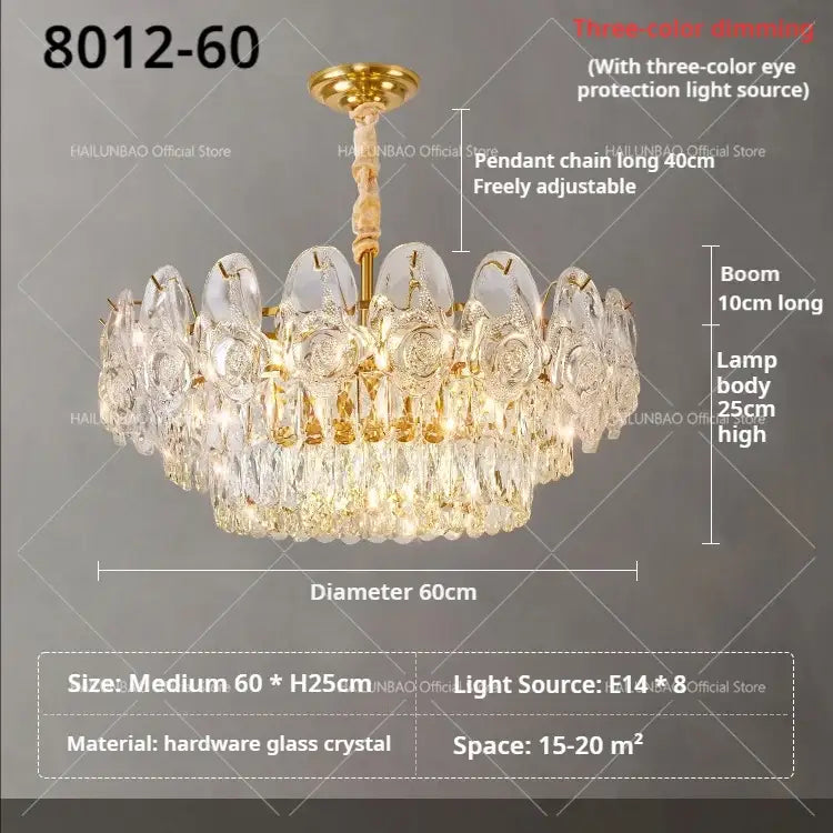Gold Crystal Rose Chandelier
