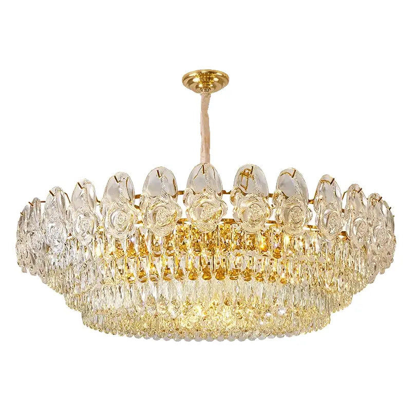 Gold Crystal Rose Chandelier