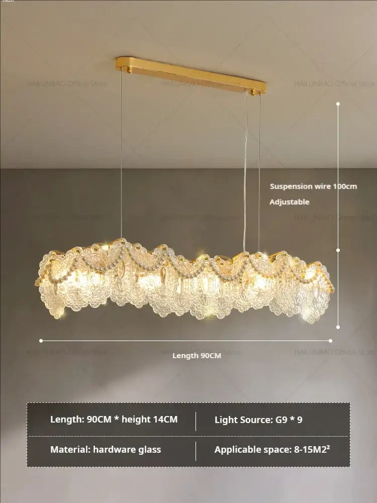 Gold Glass Lace Chandelier