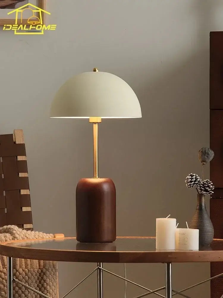 Wood Cream Table Lamp