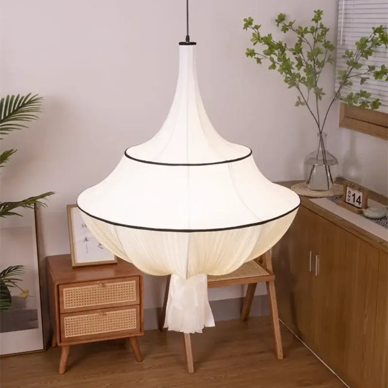White Silk French Minimalist Pendant Lamp