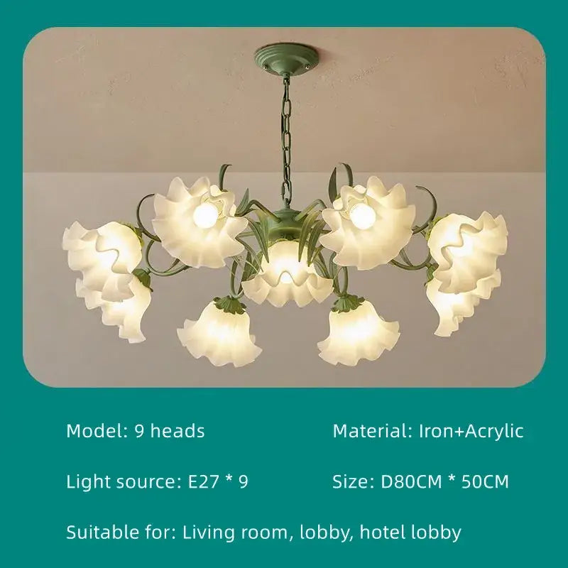 Green Flower Chandelier Light