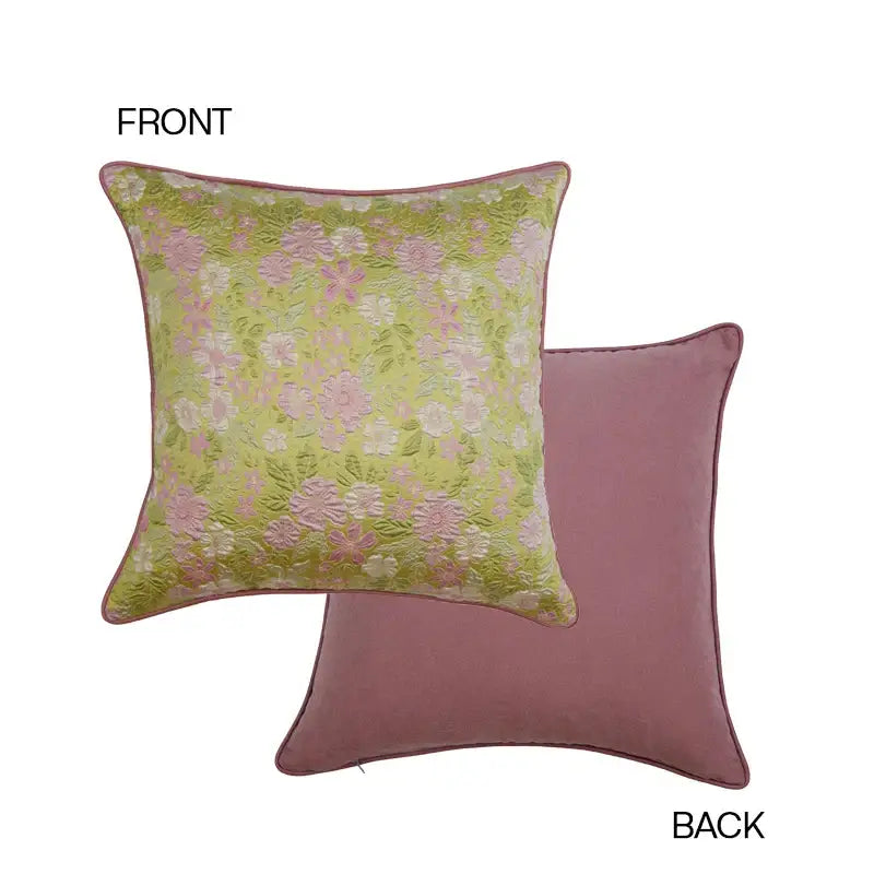 Green Camellia Throw Pillow