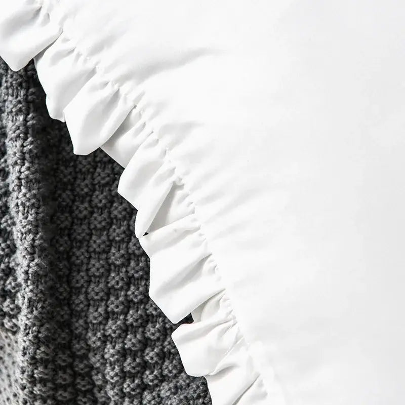 White Cotton Ruffle Pillowcase
