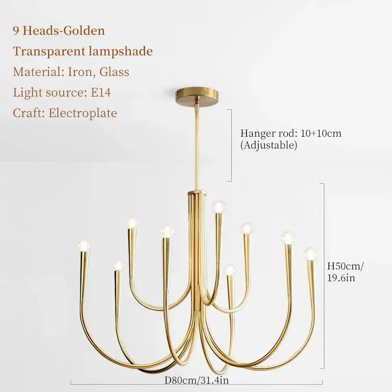 Black Gold Bubble-Glass LED Pendant Light