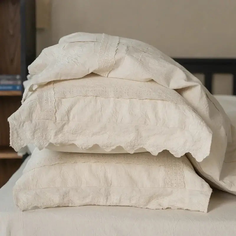 Cream Cotton Linen Bedding