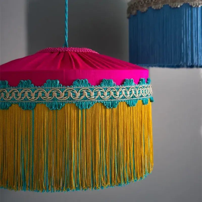 Teal Mustard Tassel Light