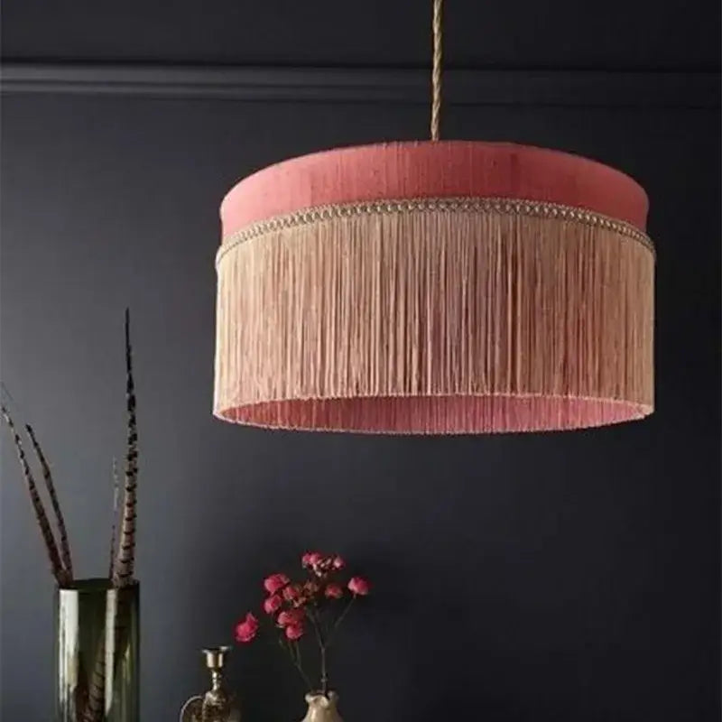 Teal Mustard Tassel Light