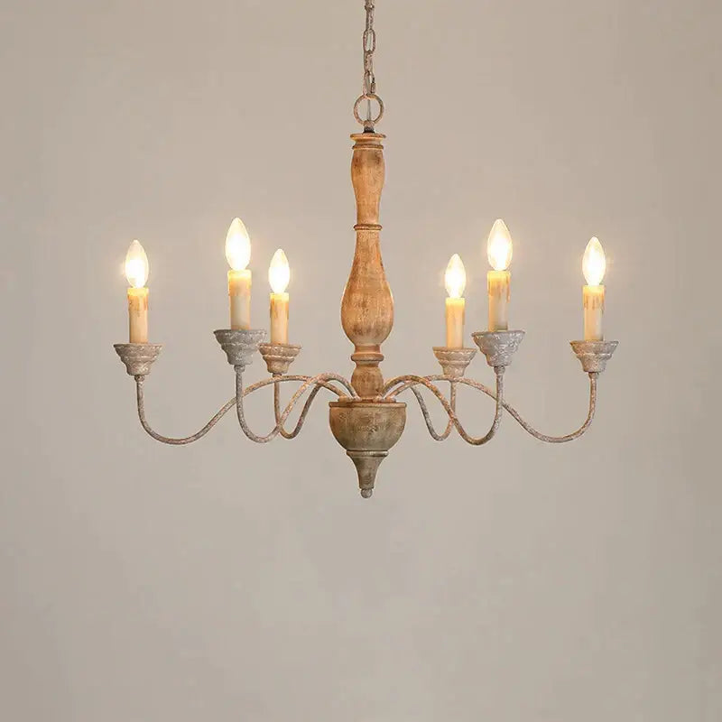 Antique Rust Wood Chandelier