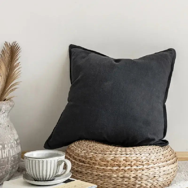 Ivory Grey Linen Pillow Cover
