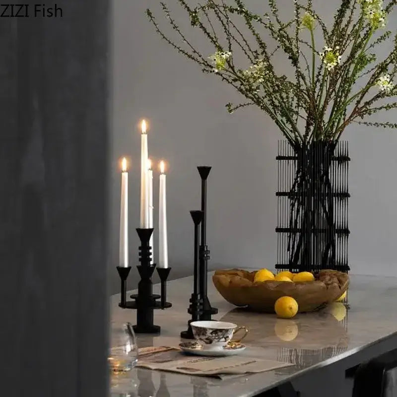 Frosted Metal Candle Holder