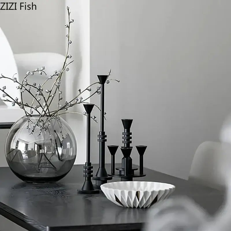 Frosted Metal Candle Holder
