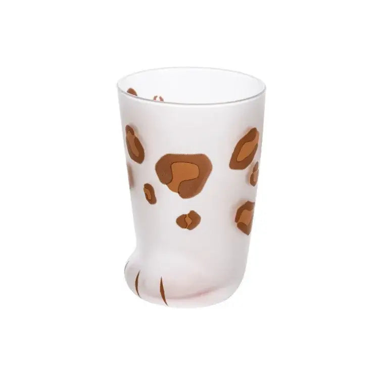 Orange Black Cat Paw Glass
