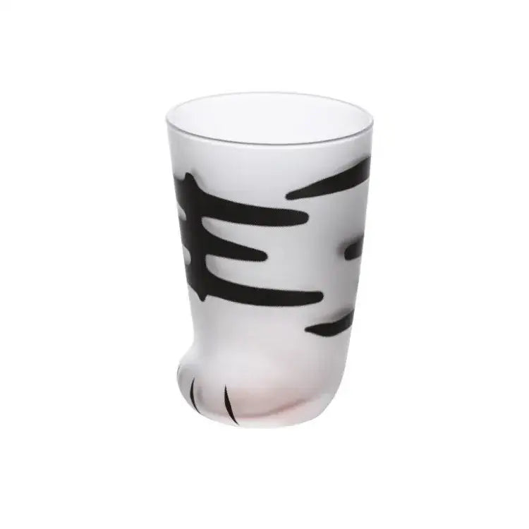 Orange Black Cat Paw Glass