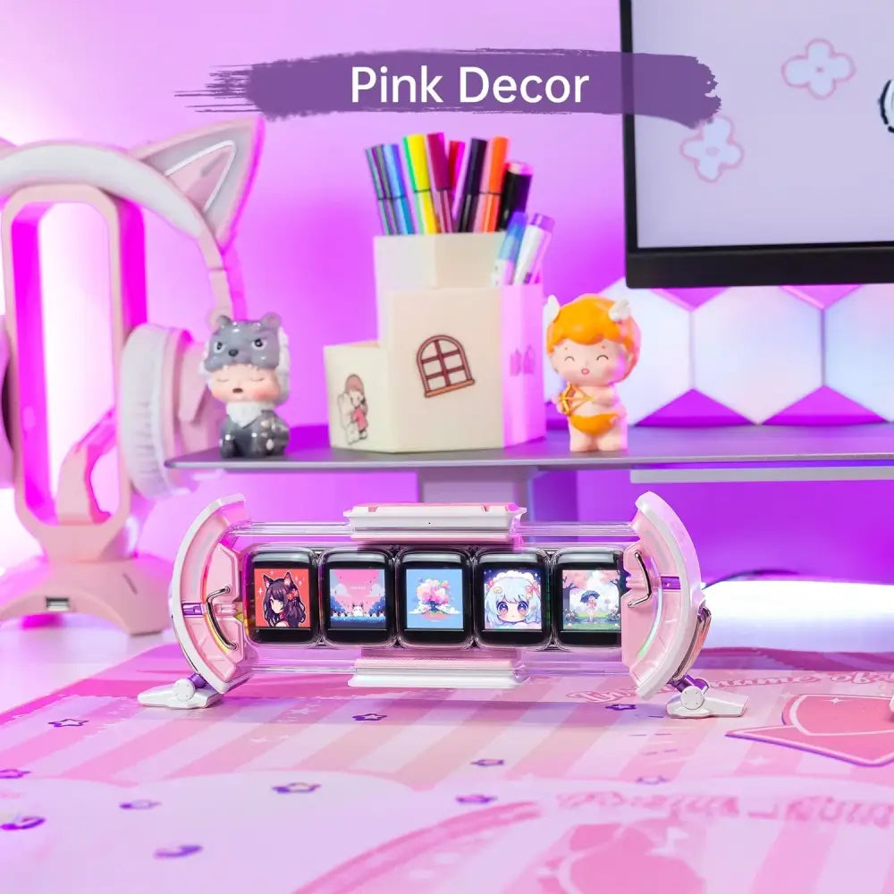 Pink White Gaming Clock