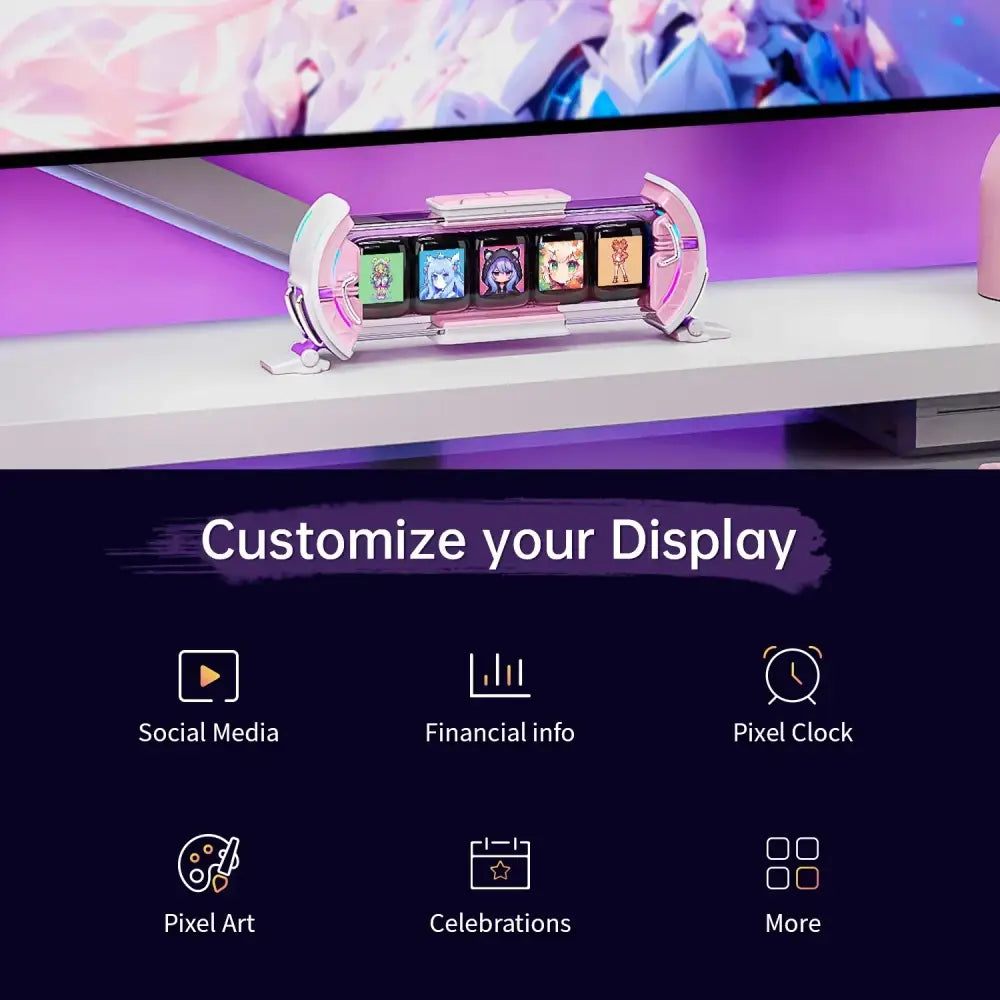 Pink White Gaming Clock