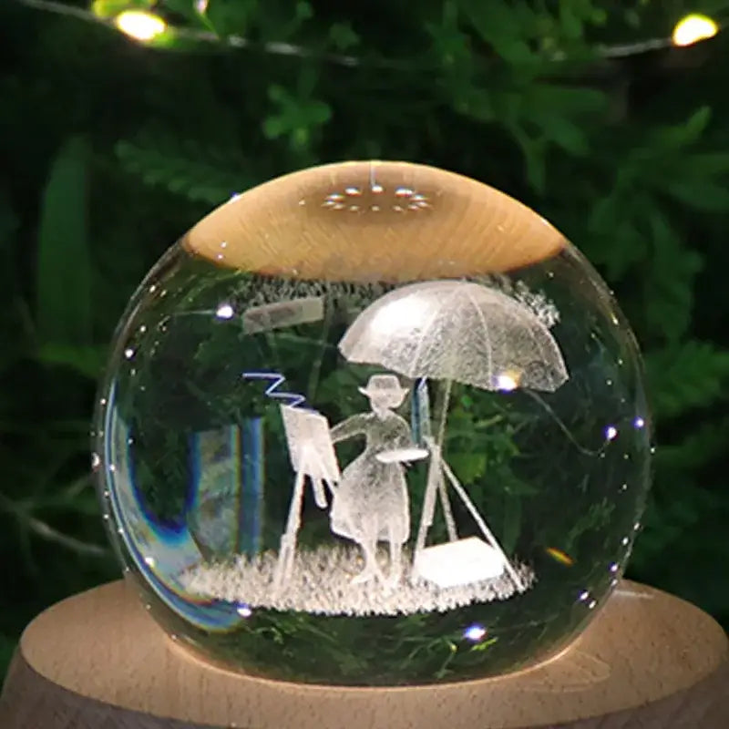 Wooden Crystal Music Box