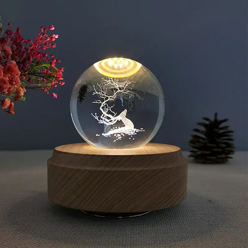 Wooden Crystal Music Box
