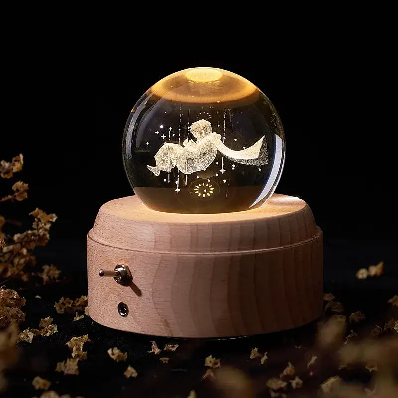 Wooden Crystal Music Box