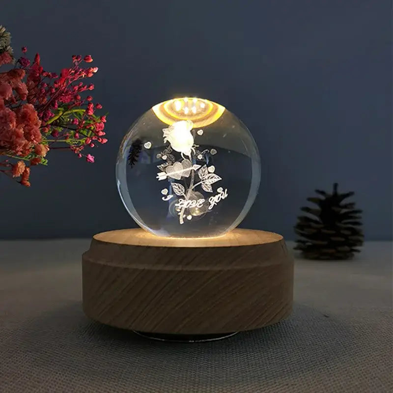 Wooden Crystal Music Box