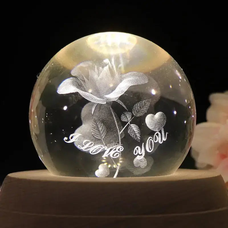 Wooden Crystal Music Box