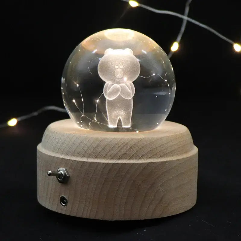 Wooden Crystal Music Box