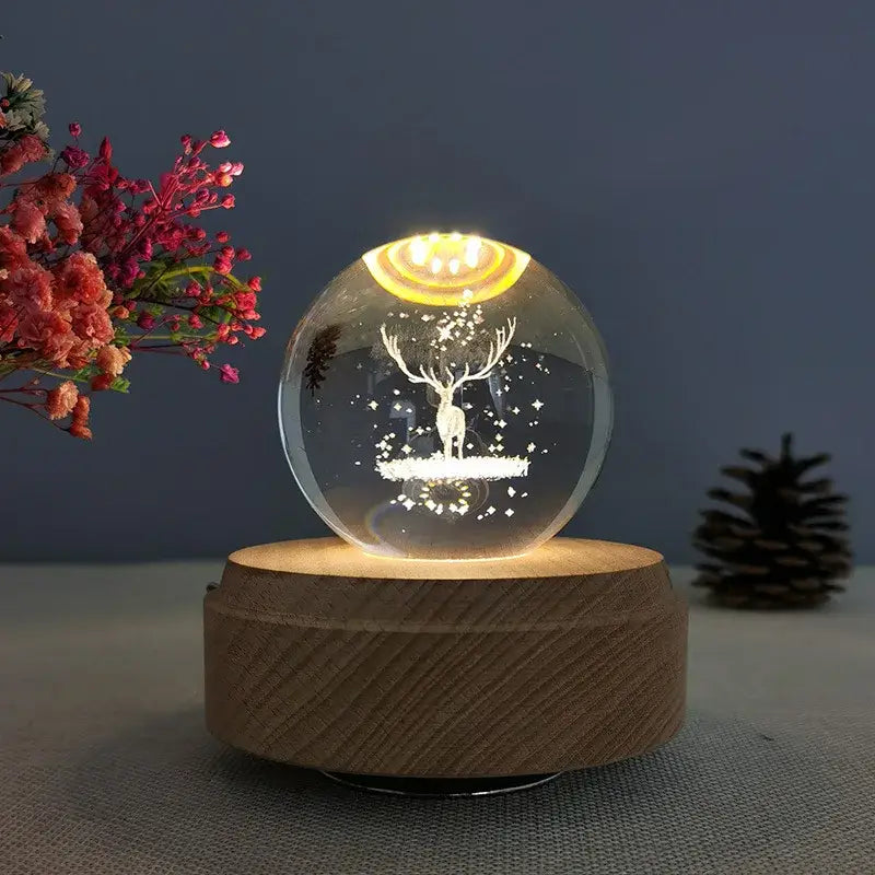 Wooden Crystal Music Box