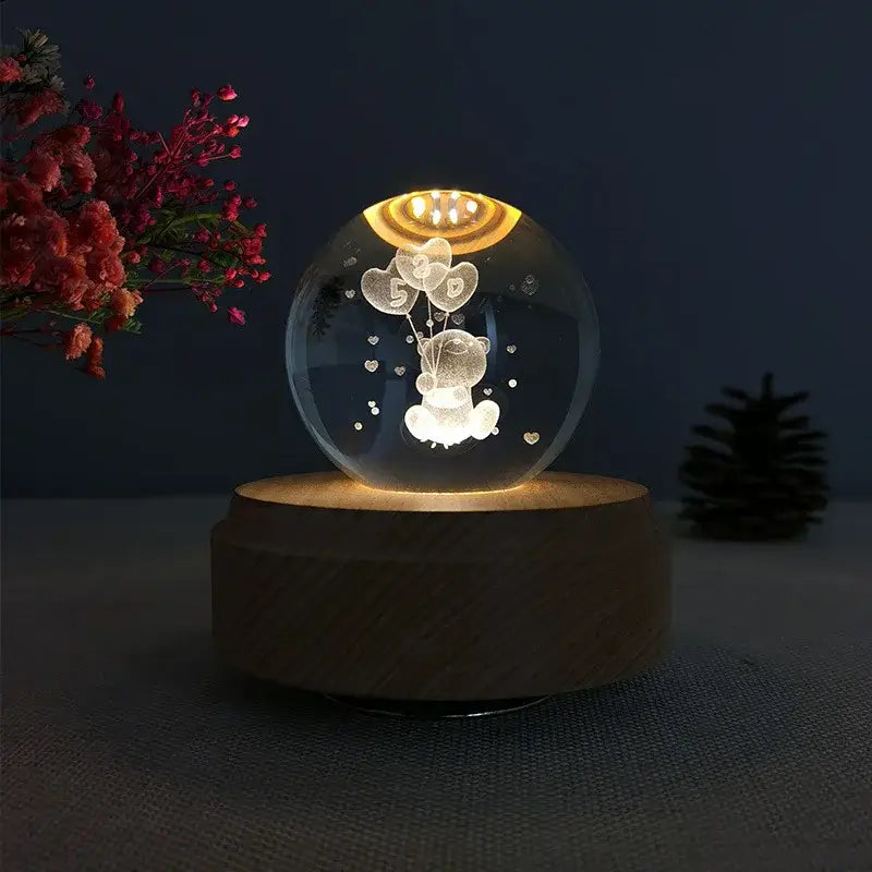 Wooden Crystal Music Box
