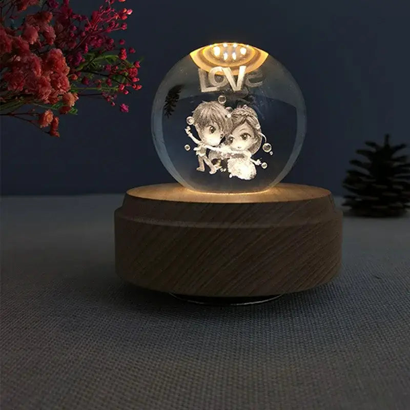 Wooden Crystal Music Box