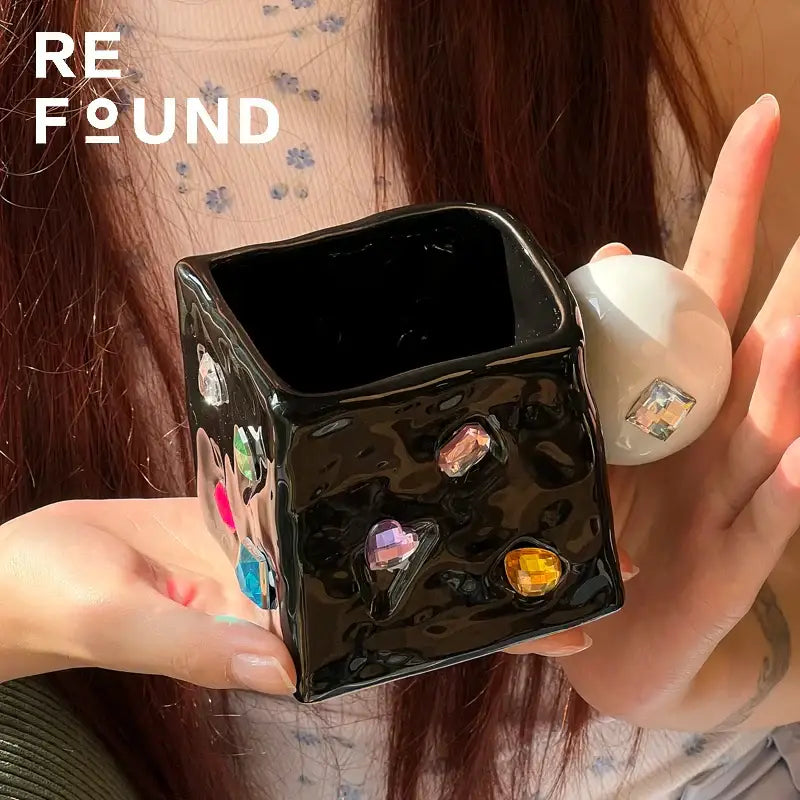 Black Diamond Ceramic Planter