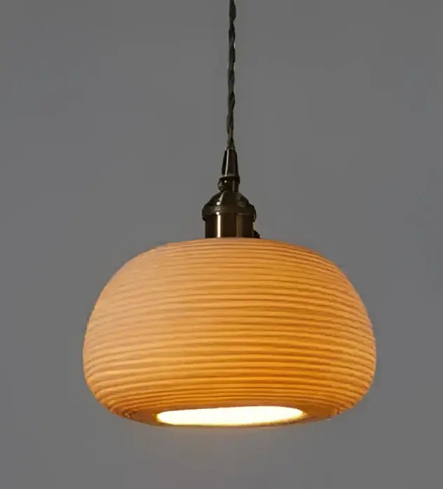 Amber Glass Geometric Pendant Light for Dining
