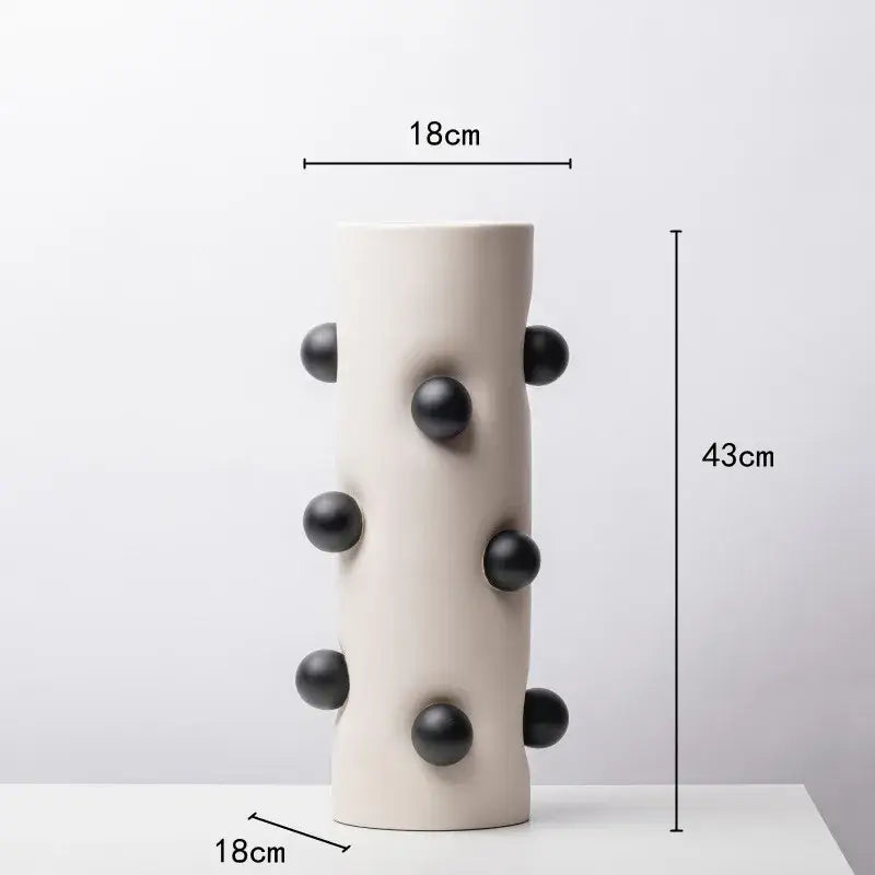 Gray Ceramic Ball Vase