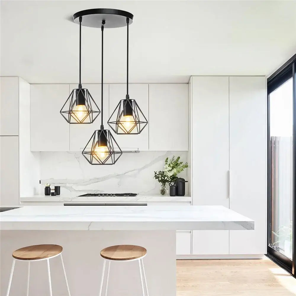 Black Iron 3-Light Chandelier
