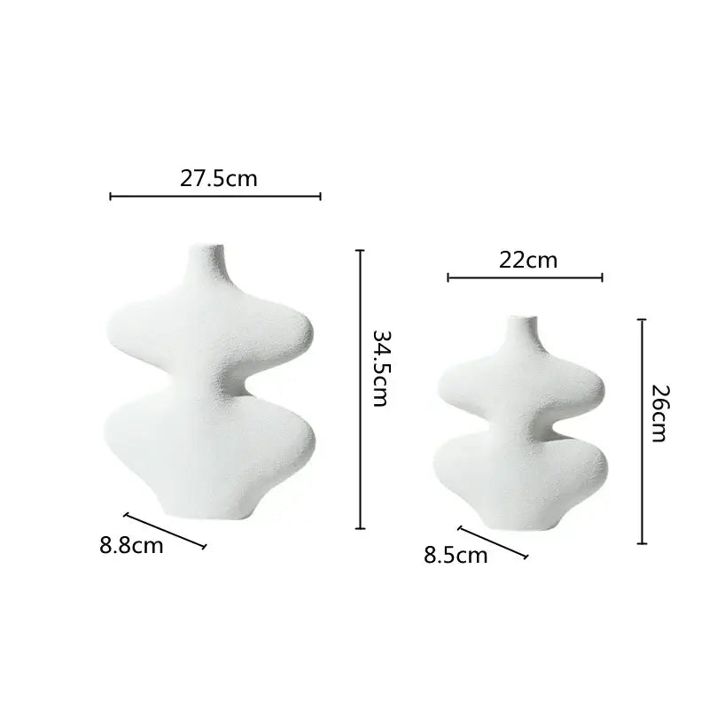 Black White Vase Set