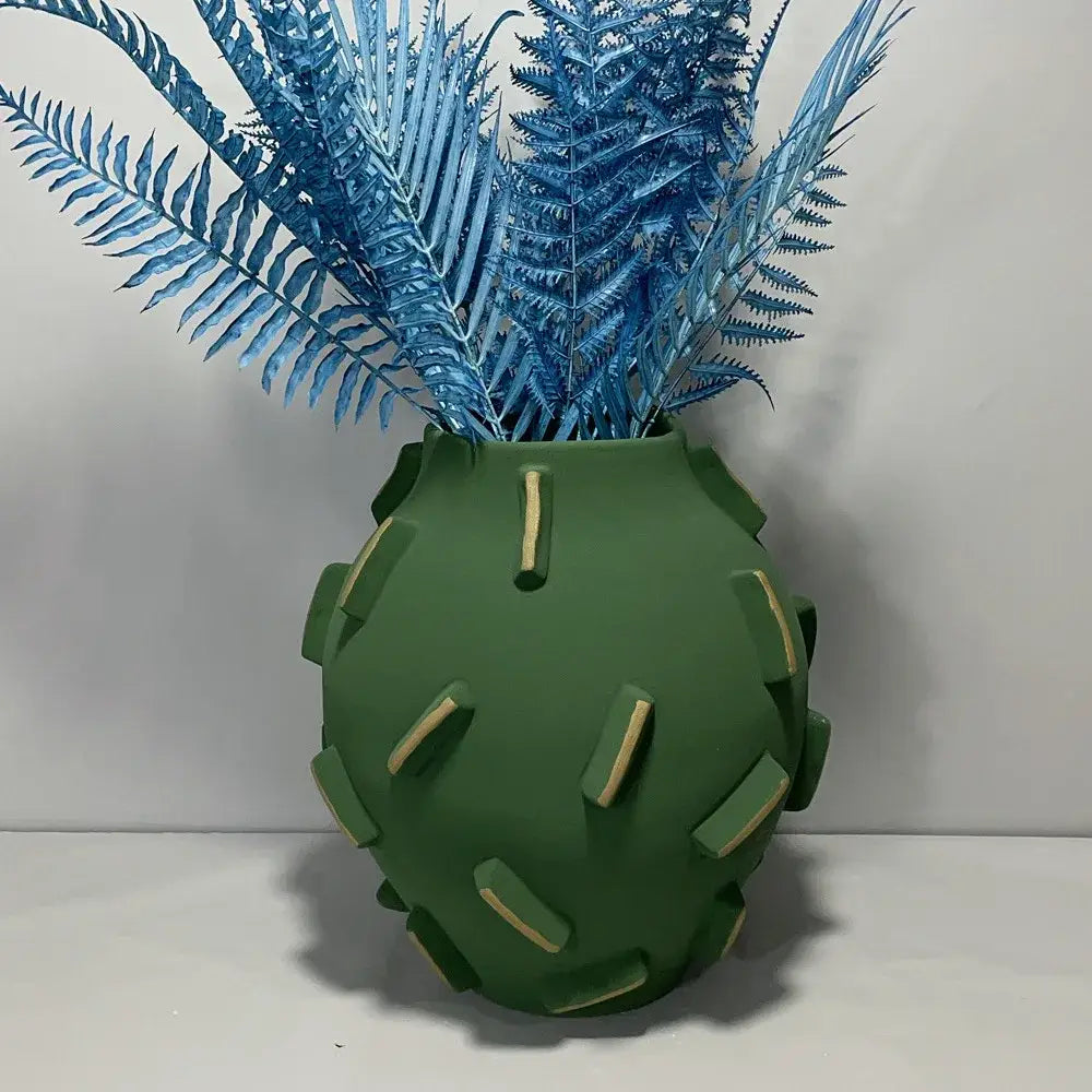 Green Ceramic Block Vase
