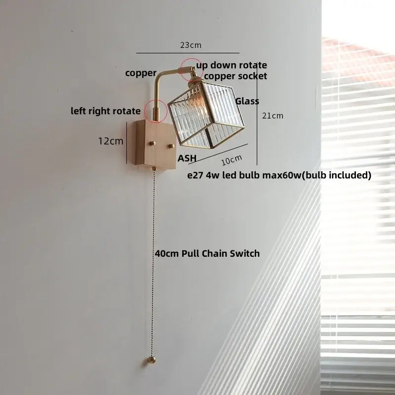 Blue Brass LED Sconce