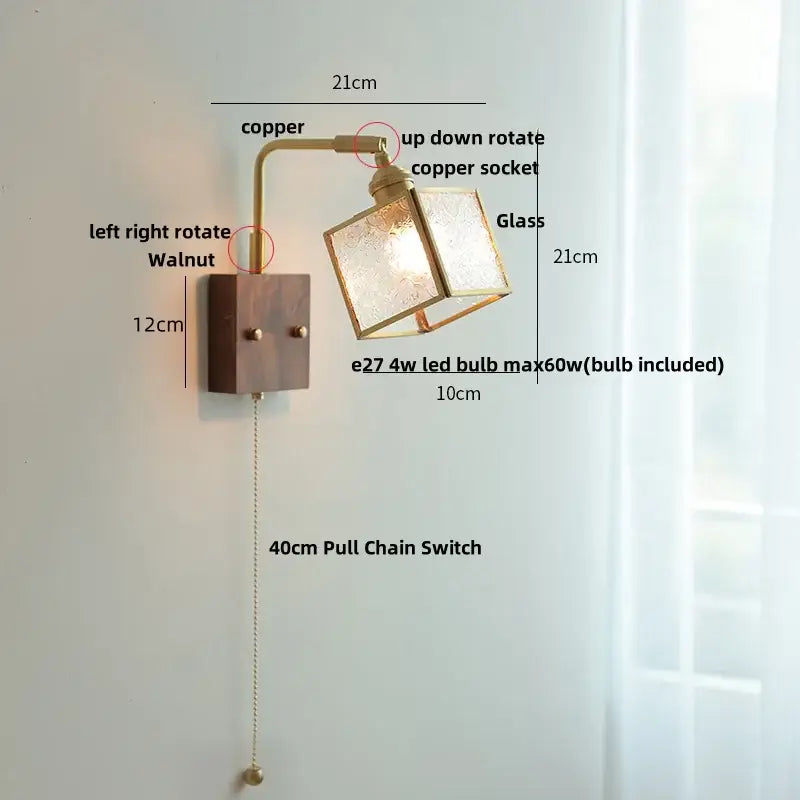 Blue Brass LED Sconce