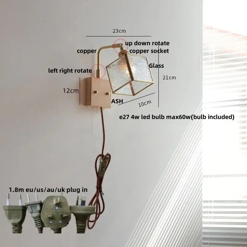 Blue Brass LED Sconce