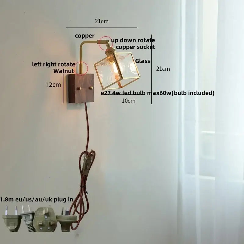 Blue Brass LED Sconce