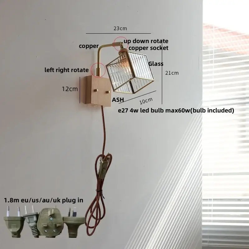 Blue Brass LED Sconce