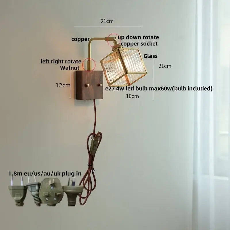 Blue Brass LED Sconce