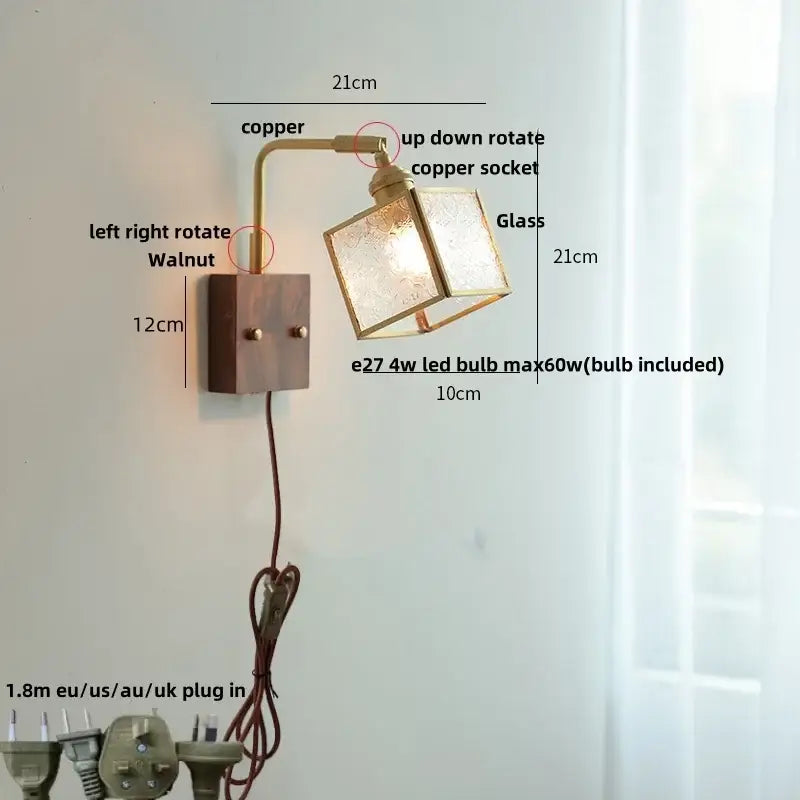 Blue Brass LED Sconce