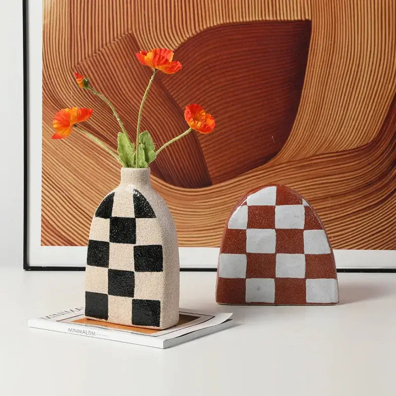 Ceramic Geometric Vase Set