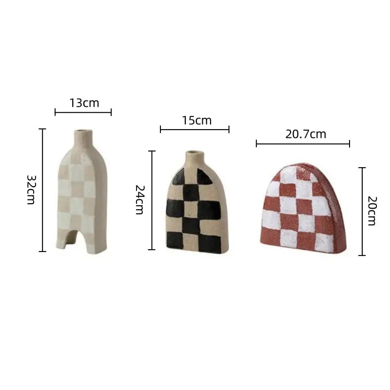 Ceramic Geometric Vase Set