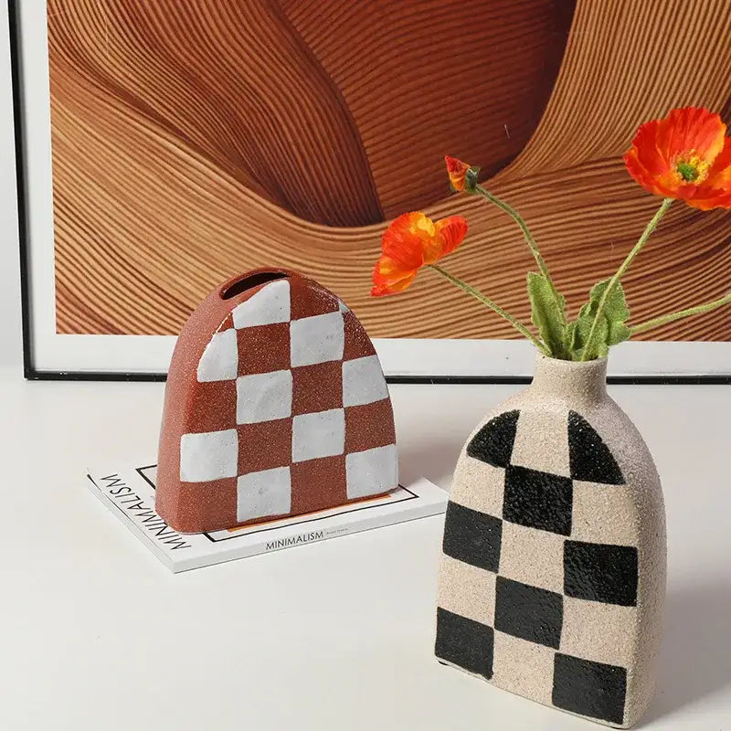 Ceramic Geometric Vase Set