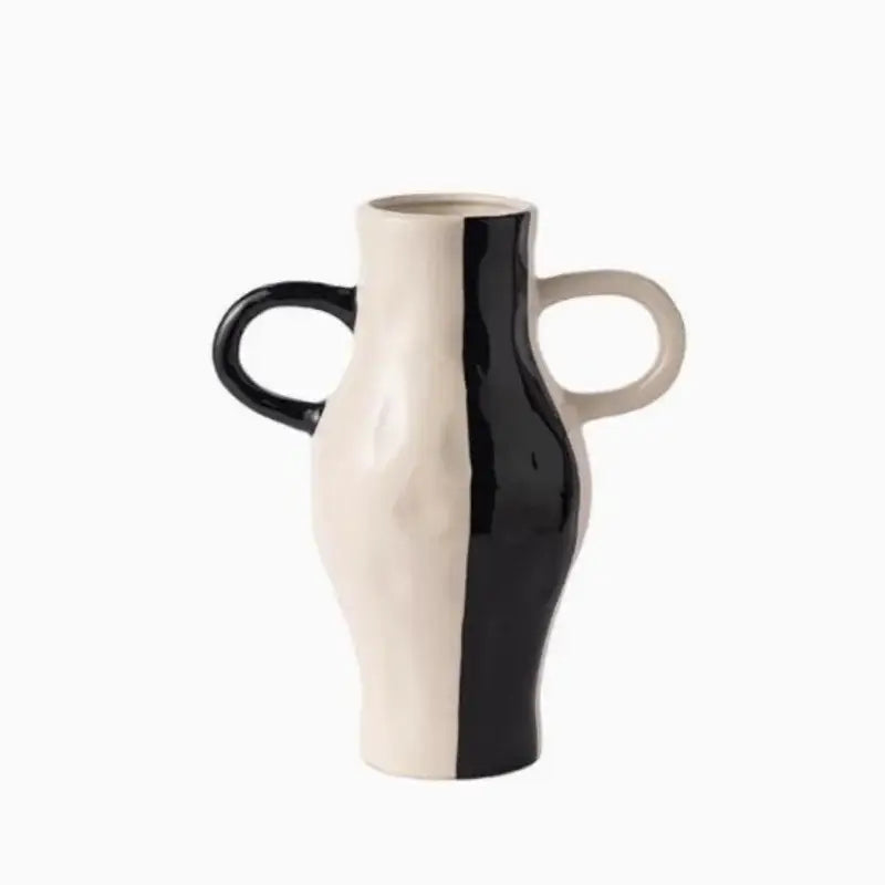 White Black Pattern Vase